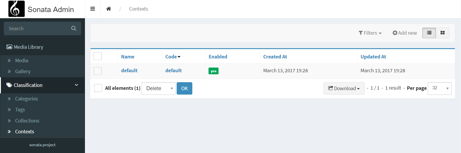 The navigation side bar with a group which uses "keep_open" option